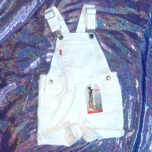 Toddler White Levi Overalls